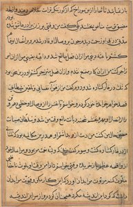 Pagina da Racconti di un Pappagallo Tuti-nama: pagina di testo, c. 1560 da Unbekannt