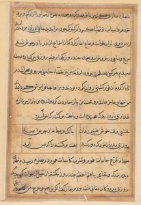 Pagina da Tales of a Parrot Tuti-nama: pagina di testo, c. 1560 da Unbekannt