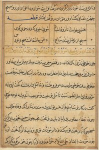 Pagina da Tales of a Parrot Tuti-nama: pagina di testo (ca. 1560)