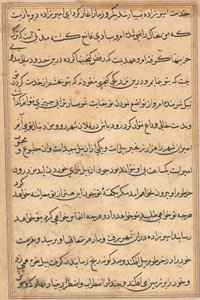 Pagina da Racconti di un pappagallo Tuti-nama: pagina di testo, c. 1560 da Unbekannt