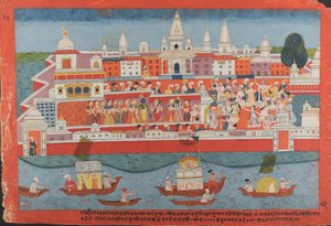 Pagina da un manoscritto disperso del Bhagavata Purana Vita di Krishna da Unbekannt