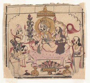 Pagina da un Ramayana disperso: Storia di Rama, ca. metà XVIII secolo da Unbekannt