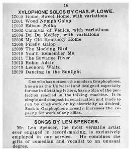 Pagina dal Primo Catalogo Colombiano di Gramofoni, c1898 1956 da Unbekannt