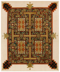 Pagina dai Vangeli di Lindisfarne, 710-721 d.C. da Unbekannt