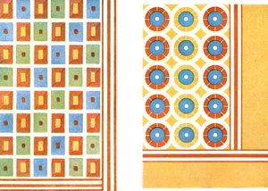 Motivi del soffitto dipinto nella tomba di Nebamon a Tebe, Egitto, 1928