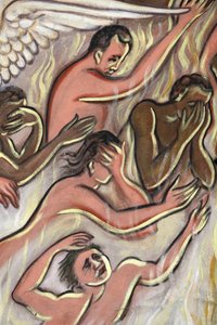 Dipinto. Il Giudizio Universale. Inferno, Aneho, Togo da Unbekannt