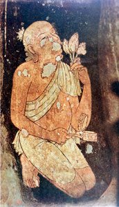 Monaco buddista dalle grotte di Ajanta, India, V-VI secolo da Unbekannt