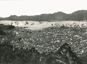 Veduta panoramica della città, Nagasaki, Giappone, 1895 da Unbekannt