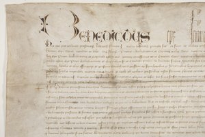 Bolla papale che conferma la carta del Vescovo Henry Wardlaw, recto