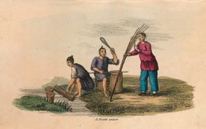 Fabbricazione della carta in Cina, AD 105, c1850 da Unbekannt