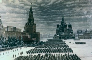 Parata nella Piazza Rossa, dicembre 1947, Mosca, Russia