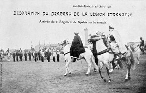 Sfilata della bandiera della Legione Straniera Francese, Sidi Bel Abbes, Algeria, 28 aprile 1906