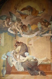 Parigi, Francia Dipinto della chiesa di Saint-Francois-Xavier: Morte di San Giuseppe di Henri Pinta (1915), Parigi, Francia da Unbekannt