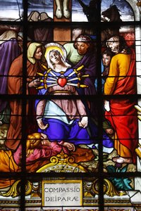 Parigi, Francia Vetrata della chiesa di Saint Laurent: I sette dolori di Maria, Parigi, Francia da Unbekannt
