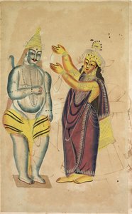 Parvati che Pone una Ghirlanda Nuziale su Shiva, 1800s