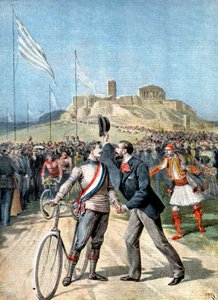 Paul Masson, vincitore di un evento ciclistico ai Giochi Olimpici, Atene, 1896 da Unbekannt