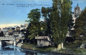 Paesi della Loira, Sarthe (72), Le Mans: le rive della Sarthe e le rovine gallo-romane vicino al 