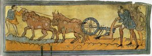Contadini che arano Miniatura dal Cotton MS Tiberius, XI secolo da Unbekannt