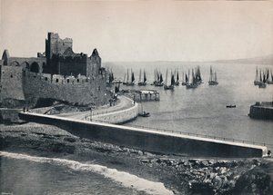 Peel - Il vecchio castello e il porto, 1895 da Unbekannt
