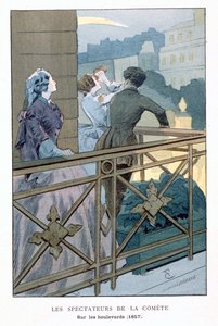Persone che osservano una cometa, 1857 da Unbekannt