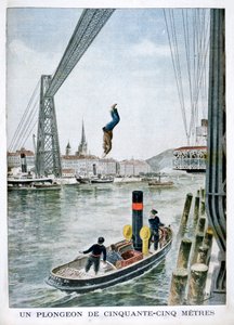 Persona si tuffa da 55 metri dal lato di porto, Rouen, 1901 da Unbekannt