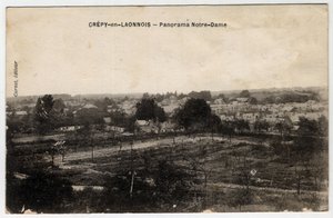 Piccardia, Aisne (02), Crepy in Laonnois (Crepy-en-Laonnois): panorama di Notre-Dame - Cartolina fine XIX-inizio XX secolo da Unbekannt