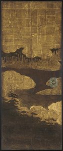 Pini, acqua e nuvole, periodo Edo, XVII secolo
