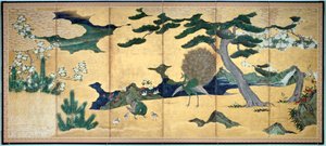 Pini e Pavoni, periodo Edo giapponese, inizio XVII secolo da Unbekannt
