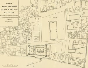 Piano di Fort William e parte della città di Calcutta da Unbekannt