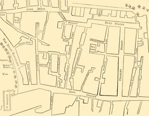 Piano di una parte di Westminster - Prima della costruzione di Great George Street da Unbekannt