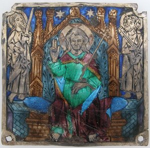 Placca con Cristo in Maestà, catalano, XIV secolo