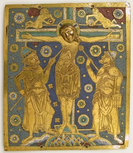 Placca con la Crocifissione tra Longino e Stefaton e Personificazioni..., tedesco, c1200 da Unbekannt