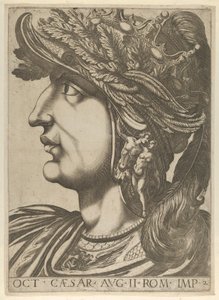 Tavola 2: Ottaviano di profilo a sinistra, da 