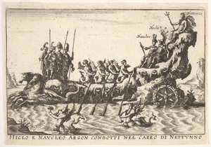 Tavola 9: Argonauti Hicleus e Naucleus guidati nel galleggiante di Nettuno