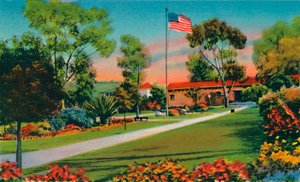 Plaza dove fu issata la prima bandiera americana in California nel 1846. San Diego, California, c194 da Unbekannt