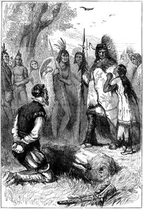 Pocahontas salva la vita al capitano Smith, 1607 c1880 da Unbekannt