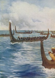 Canoe da guerra polinesiane, 1924 da Unbekannt
