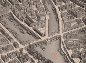 Pont Neuf. Piano di Parigi, detto Turgot, 1739 da Unbekannt