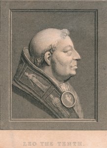Papa Leone X 1475-1521, nato Giovanni di Lorenzo de Medici, c1830 da Unbekannt