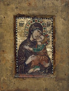 Icona portatile con la Vergine Eleousa, bizantina, primi del 1300
