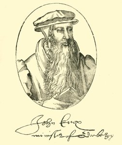 Ritratto e autografo di John Knox, c1550-1560, 1890 da Unbekannt