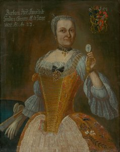 Ritratto di Barbora Horváthová-Stančičová con orologio da Unbekannt