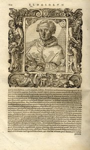 Ritratto di Cristoforo Colombo. Da Elogia virorum bellica virtute illustrium di Paolo Giovio da Unbekannt