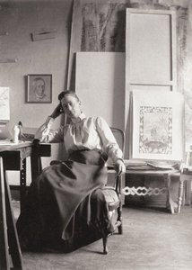 Ritratto di Hilma af Klingt 1862-1944, c. 1900 da Unbekannt