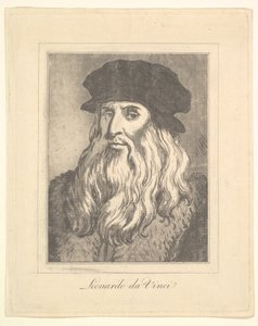 Ritratto di Leonardo da Vinci da Caricature di Leonardo da Vinci, da Disegni di Wi..., 1786 da Unbekannt
