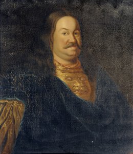 Ritratto del senatore principe Yakov Fyodorovich Dolgorukov 1639-1720, inizio XVIII secolo da Unbekannt