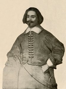 Ritratto di Sir John Leverett, in giacca di bufalo e fascia da soldato semplice, 1640-1660, 1937 da Unbekannt