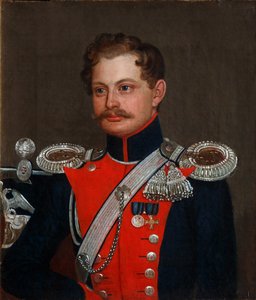 Ritratto di un capitano di stato maggiore del 3° Reggimento Ussari di Elisavetgrad, 1837 da Unbekannt