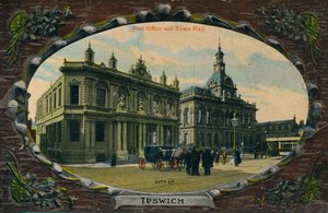 Ufficio postale e municipio, Ipswich, Suffolk, c1905 da Unbekannt