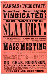 Manifesto contro la schiavitù in Kansas, XIX secolo